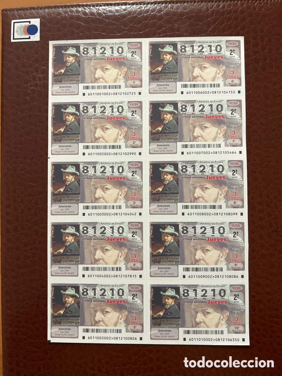 Loterie Nationale: Loteria A&ntilde;o 2020 Sorteo 11 Billete completo