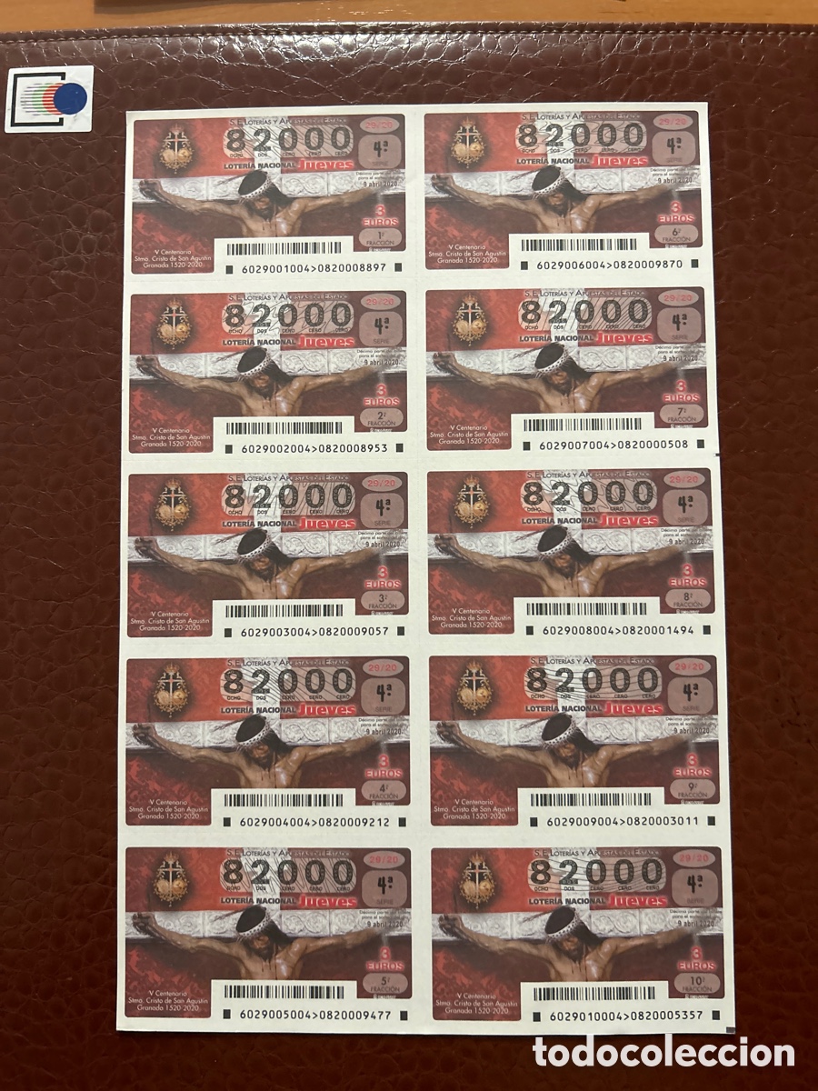 Loterie Nationale: Loteria A&ntilde;o 2020 Sorteo 29 Billete completo