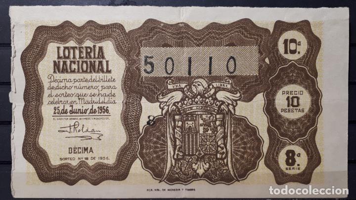 Lotaria Nacional: D&eacute;cimo de Loter&iacute;a A&ntilde;o 1956.