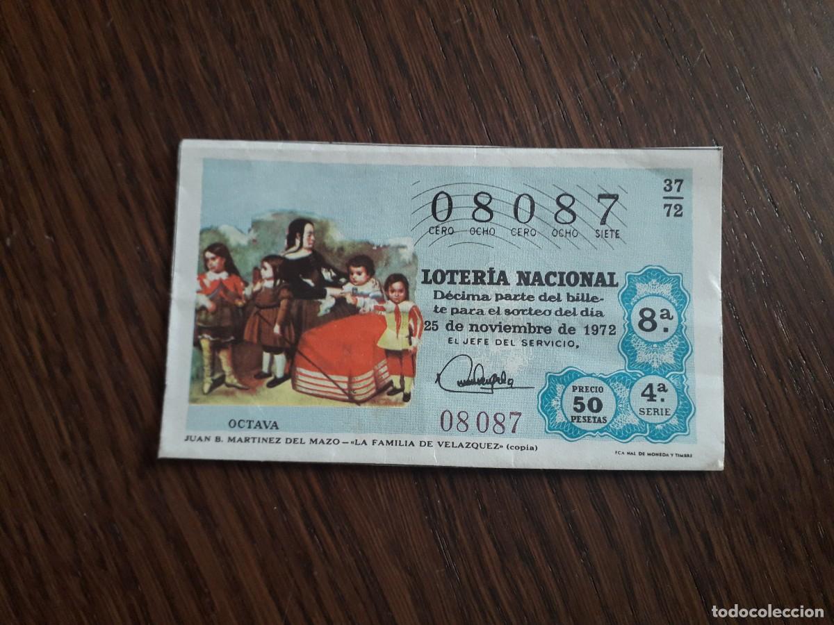 Loter&iacute;a nacional: d&eacute;cimo loter&iacute;a nacional de dia 25-11-72, Juan B. Martinez del Mazo, la familia de Vel&aacute;zquez. 37/72