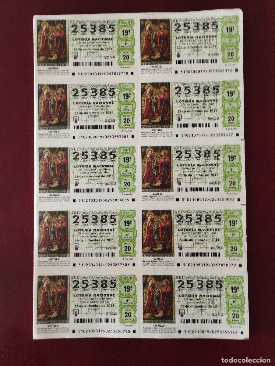 Nationale spanische Lotterie: Loteria nacional a&ntilde;o 2011 - 32 hojas de 10 decimos,iguales el mismo n&ordm;