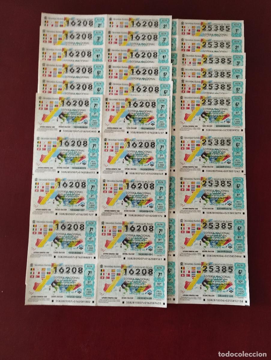 Nationale spanische Lotterie: Loteria nacional a&ntilde;o 1998 - 12 hojas de 10 decimos,todas iguales .