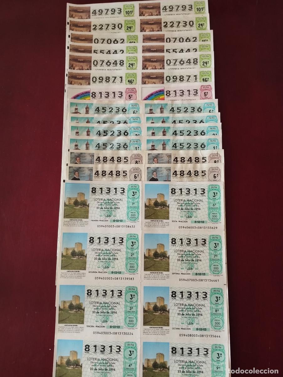 Nationale spanische Lotterie: Loteria nacional a&ntilde;o 1994 - 14 hojas de 10 decimos.