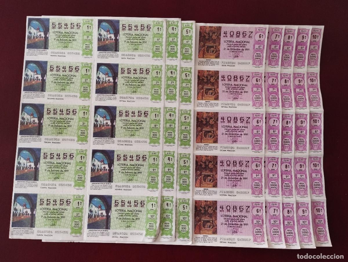 Nationale spanische Lotterie: Loteria nacional a&ntilde;o 1990 - 23 hojas de 10 decimos, el mismo n&ordm;.