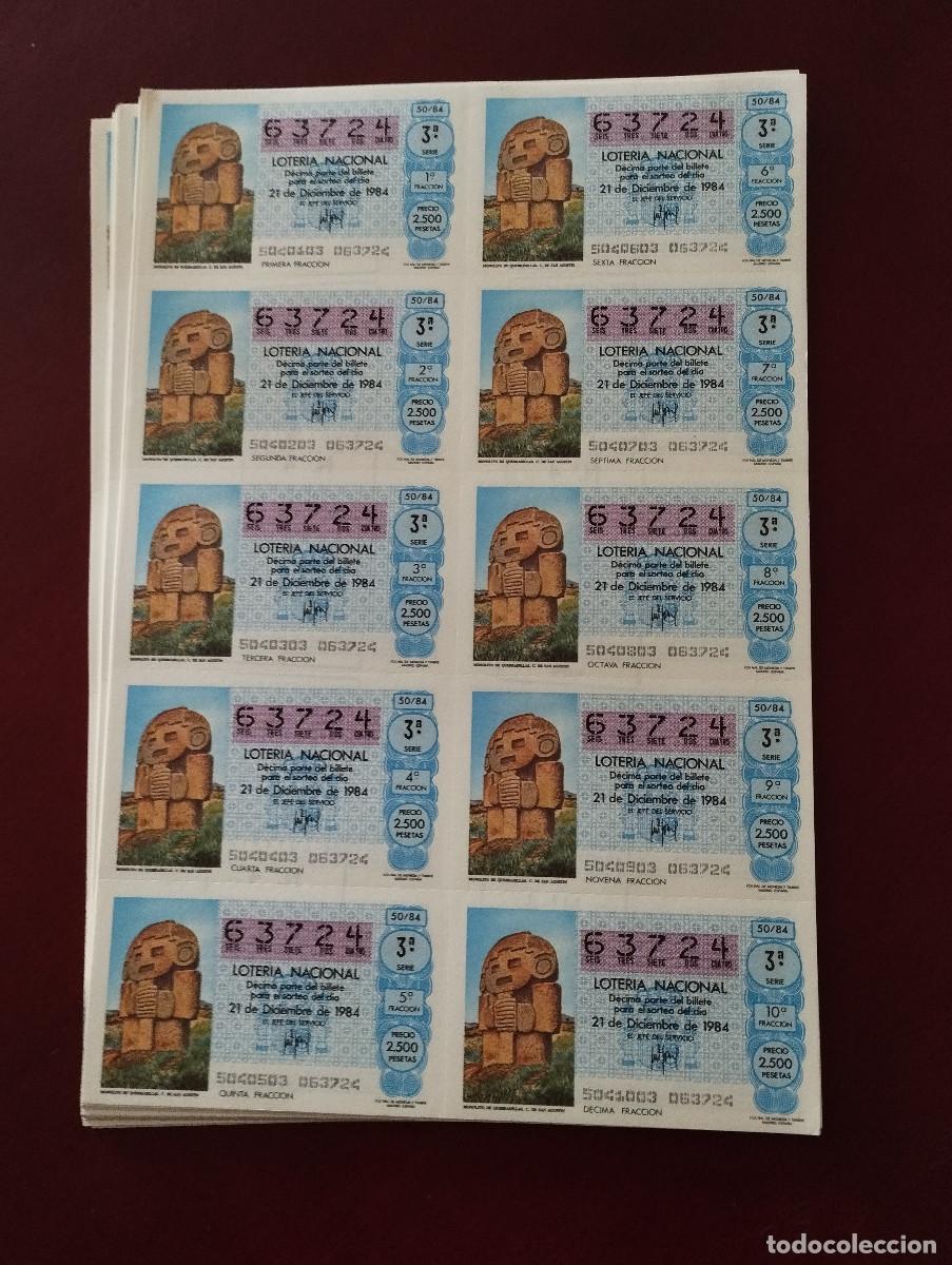 National Spanish Lottery: Loteria nacional a&ntilde;o 1984 - 37 - hojas de 10 decimos.