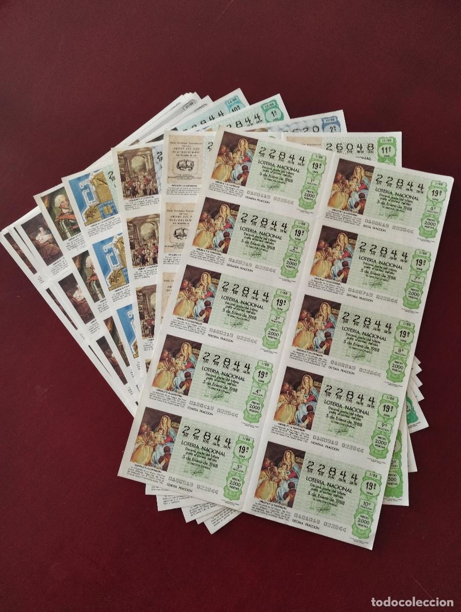 Nationale spanische Lotterie: Loteria nacional a&ntilde;o 1988 - 11 - hojas de 10 decimos.