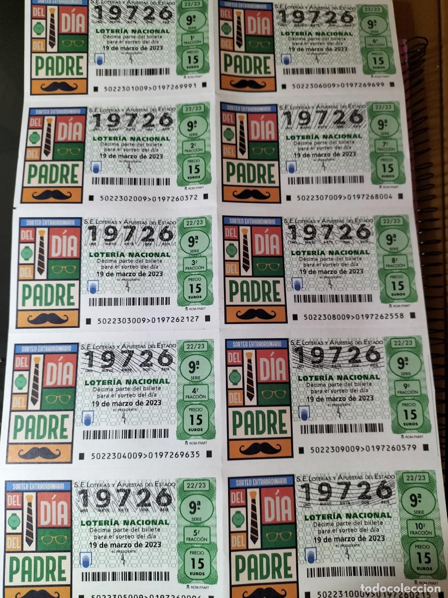 Lotteria Nationale Spagnola: 1 BILLETE LOTERIA SABADO - 19 MARZO 2023 - 22/23 - DIA DEL PADRE SORTEO EXTRAORDINARIO