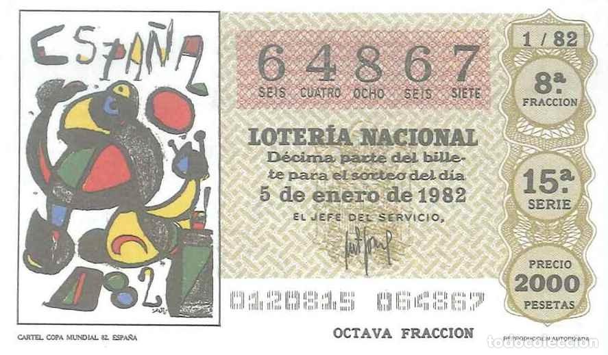 Loter&iacute;a nacional: LOTERIA NACIONAL - REPLICA - 64867 - 05-01-1982 - CARTEL COPA MUNDIAL 82 ESPA&Ntilde;A