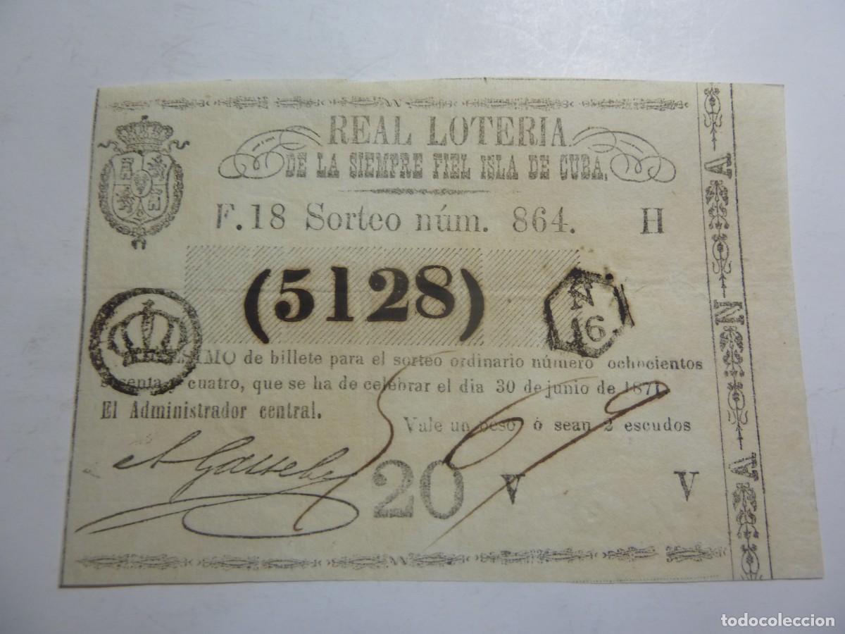 Nationale spanische Lotterie: LOTERIA ESPA&Ntilde;OLA ISLA DE CUBA 1871 SORTEO 864