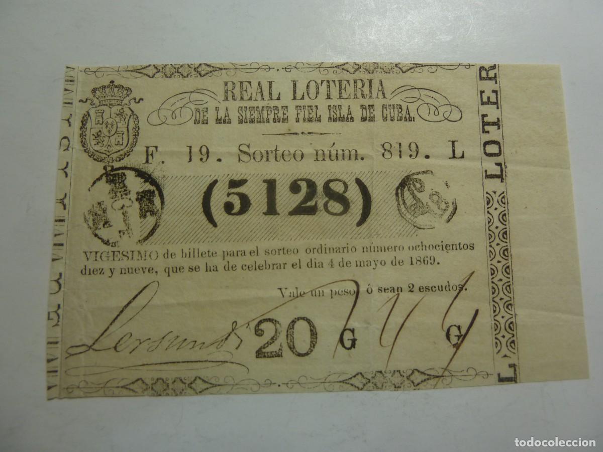 Nationale spanische Lotterie: LOTERIA ESPA&Ntilde;OLA ISLA DE CUBA 1869 SORTEO 819