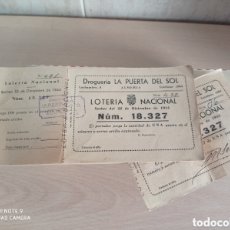 Lotería Nacional: ALMERÍA TALONARIO 100 BOLETOS LOTERÍA NACIONAL DROGUERÍA PUERTA DEL SOL AÑO 1944