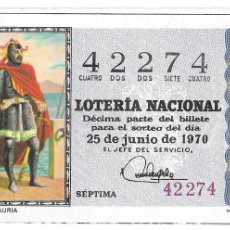 Lotería Nacional: DÉCIMO DE 1970 - NÚMERO 42274