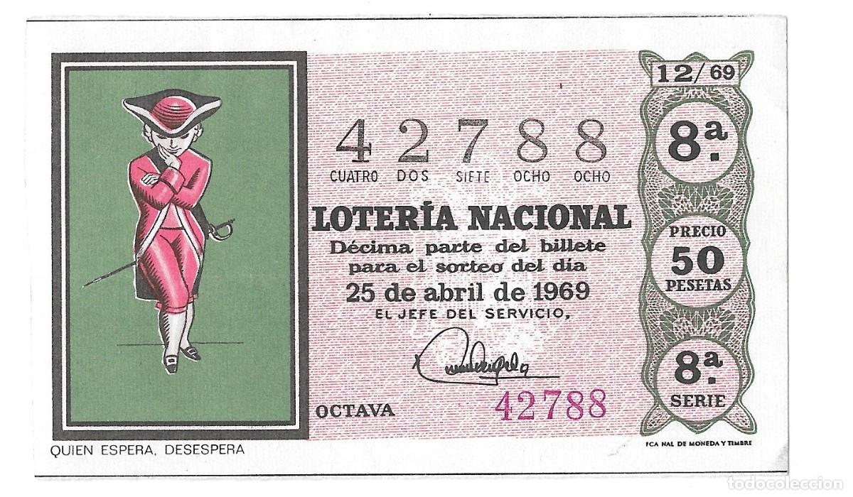 Loter&iacute;a nacional: D&Eacute;CIMO DE 1969 - N&Uacute;MERO 42788 - Foto 1
