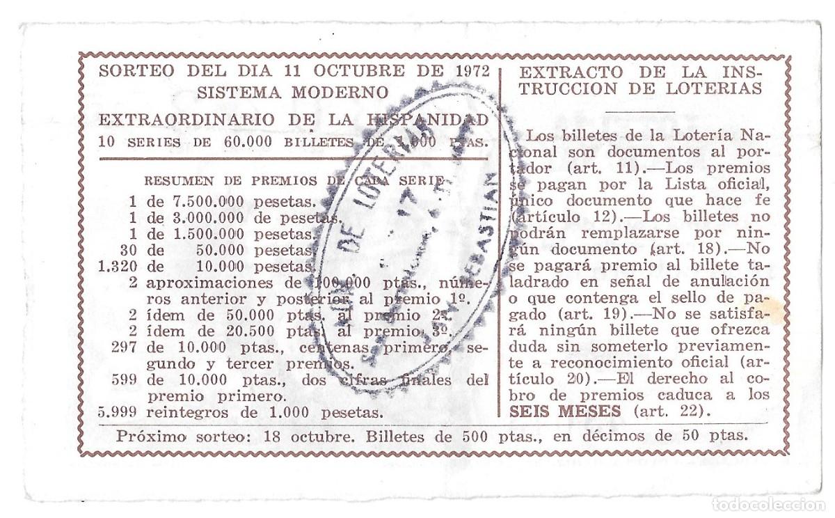 Loter&iacute;a nacional: D&Eacute;CIMO DE 1972 - N&Uacute;MERO 43043 - Foto 2