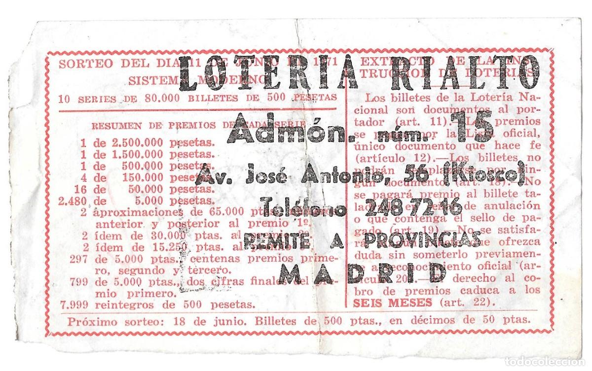 Loter&iacute;a nacional: D&Eacute;CIMO DE 1971 - N&Uacute;MERO 42823 - Foto 2