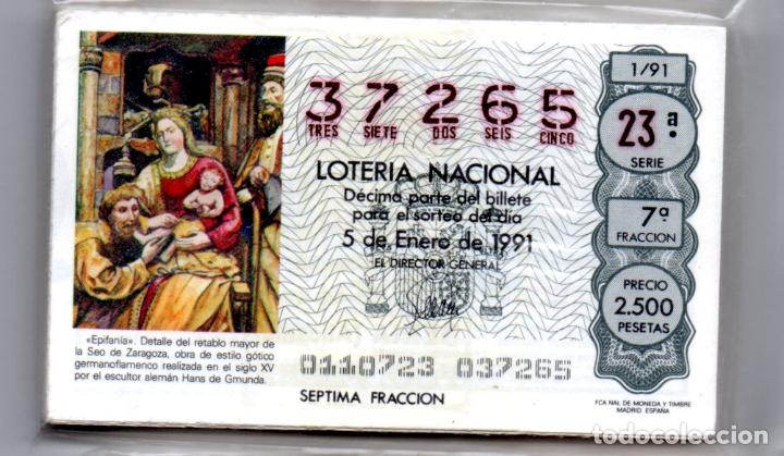 National Spanish Lottery: LOTER&Iacute;A NACIONAL DEL S&Aacute;BADO - A&Ntilde;O 1991 COMPLETO - EXCELENTE ESTADO -