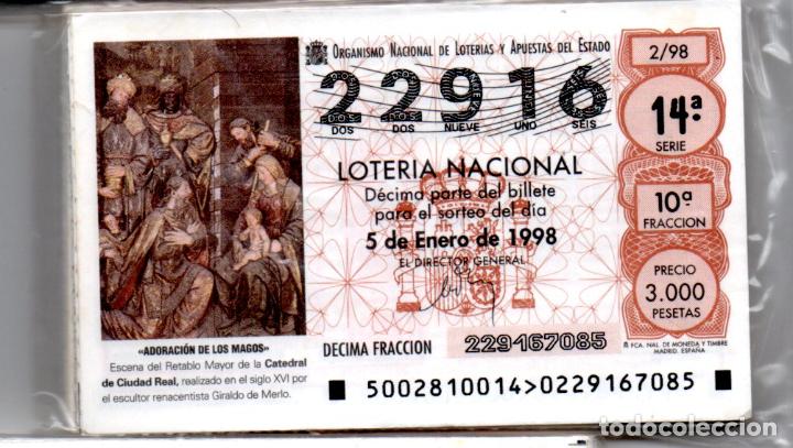 National Spanish Lottery: LOTER&Iacute;A NACIONAL DEL S&Aacute;BADO - A&Ntilde;O 1998 COMPLETO - EXCELENTE ESTADO -