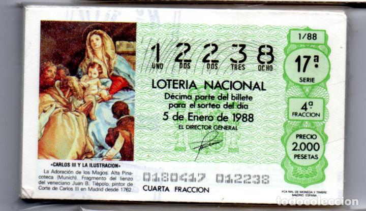National Spanish Lottery: LOTER&Iacute;A NACIONAL DEL S&Aacute;BADO - A&Ntilde;O 1988 COMPLETO - EXCELENTE ESTADO -