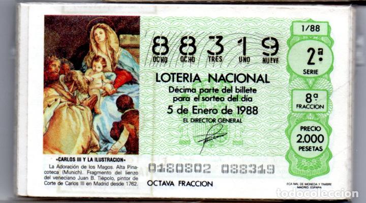 National Spanish Lottery: LOTER&Iacute;A NACIONAL DEL S&Aacute;BADO - A&Ntilde;O 1988 COMPLETO - EXCELENTE ESTADO -