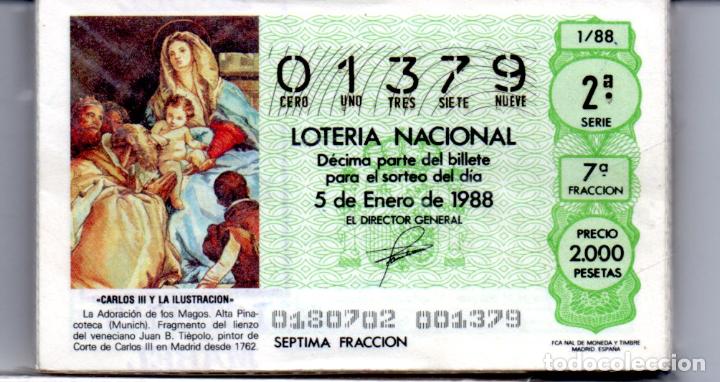 National Spanish Lottery: LOTER&Iacute;A NACIONAL DEL S&Aacute;BADO - A&Ntilde;O 1988 COMPLETO - EXCELENTE ESTADO -