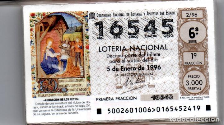 National Spanish Lottery: LOTER&Iacute;A NACIONAL DEL S&Aacute;BADO - A&Ntilde;O 1996 COMPLETO - EXCELENTE ESTADO -
