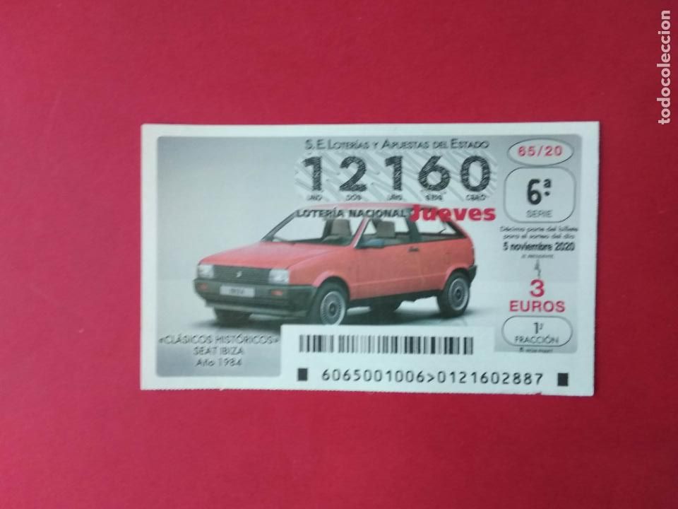 Loter&iacute;a nacional: DECIMO LOTERIA NACIONAL DE LOS JUEVES A&Ntilde;O 2020 SORTEO N&ordm; 65 COCHES CLASICOS HISTORICOS SEAT IBIZA