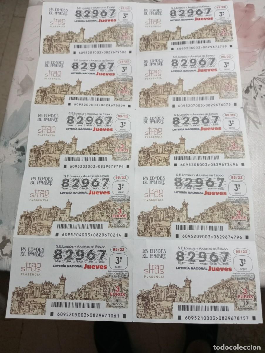 Loter&iacute;a Nacional: BILLETE COMPLETO 10 DECIMOS SORTEO 95 A&Ntilde;O 2022
