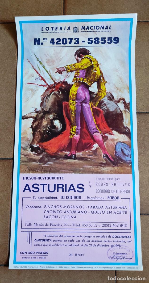 Nationale spanische Lotterie: CARTEL DE TOROS CON N&ordm; DE LOTER&Iacute;A
