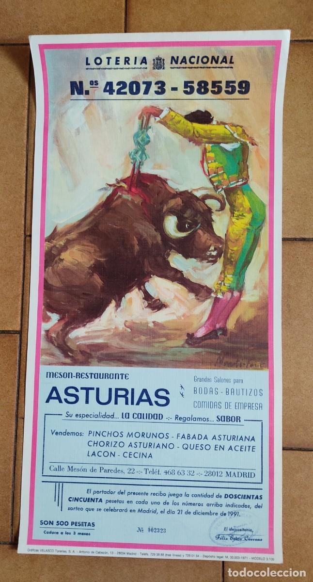 Nationale spanische Lotterie: CARTEL DE TOROS CON N&ordm; DE LOTER&Iacute;A