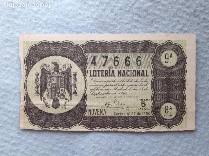 Loter&iacute;a nacional: D&eacute;cimo. Sorteo n&ordm; 27 de 1950. - Foto 1