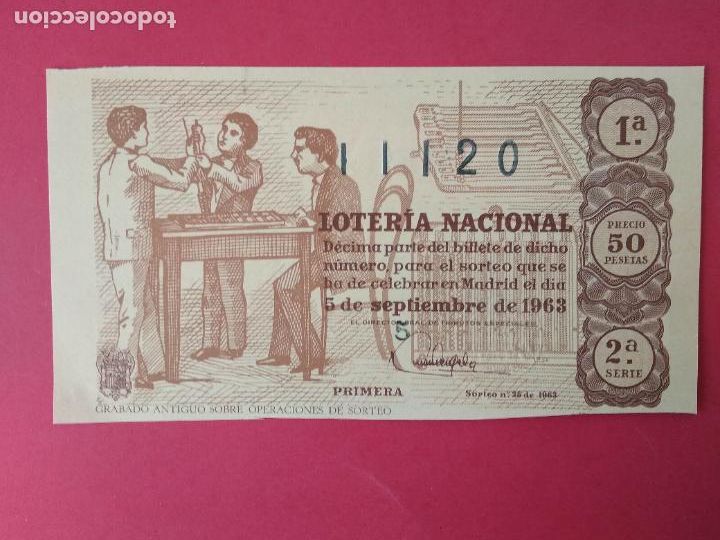 Loterie Nationale: DECIMO DE LOTERIA NACIONAL A&Ntilde;O 1963 SORTEO N&ordm; 25
