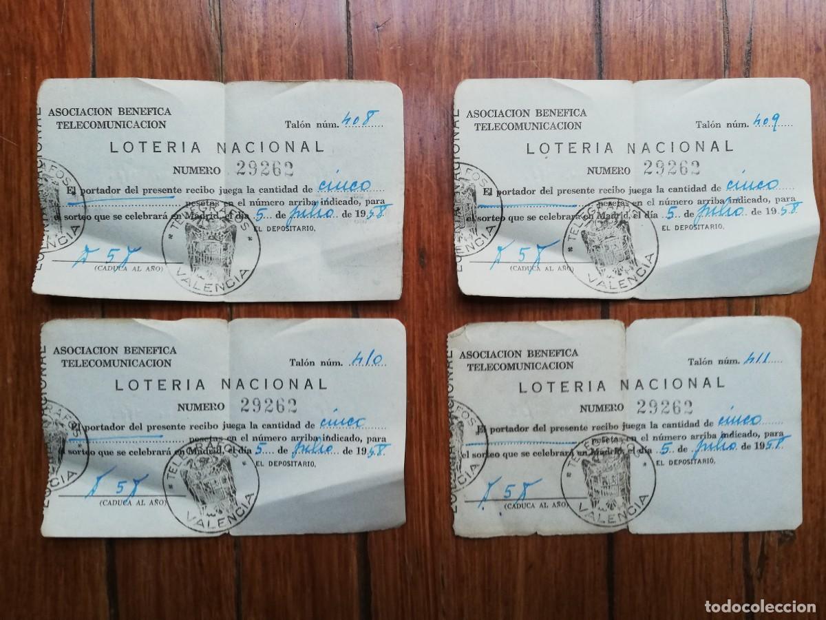 National Spanish Lottery: Loter&iacute;a Nacional. Tel&eacute;grafos Valencia. Asociaci&oacute;n Ben&eacute;fica Telecomunicaci&oacute;n. 1958