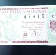 Lotería Nacional: LON1 LOTERÍA NACIONAL SORTEO 1 DE 1950 500106