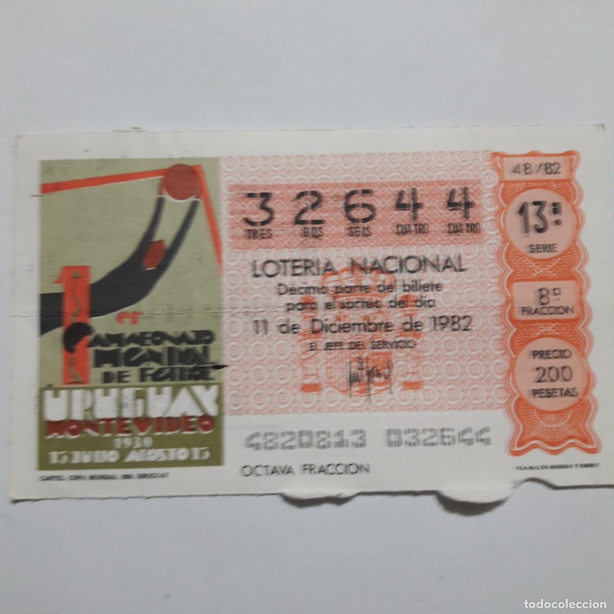 Loter&iacute;a Nacional: Loteria Nacional mundial futbol Uruguay 1982