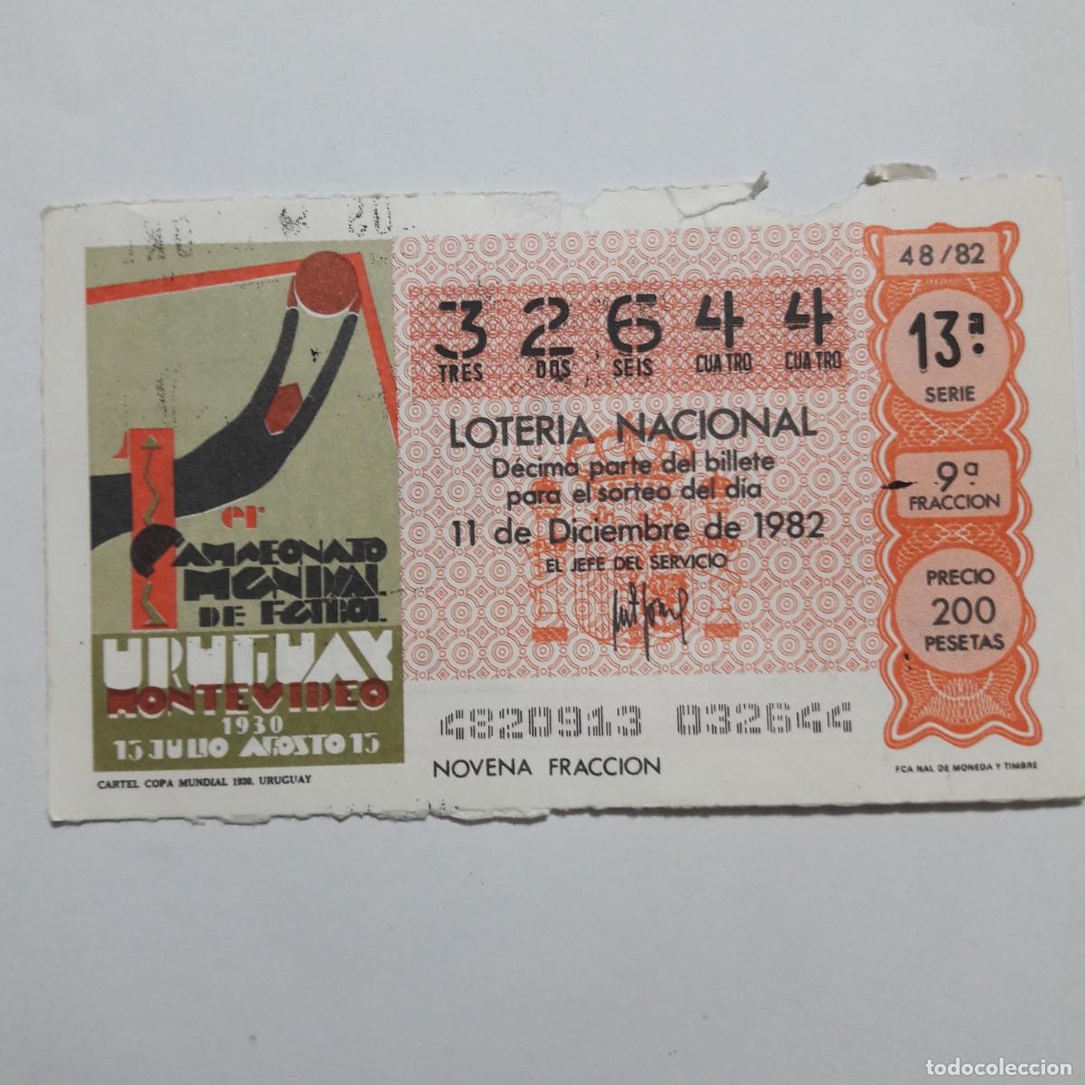 Loter&iacute;a Nacional: Loteria Nacional mundial futbol Uruguay 1982