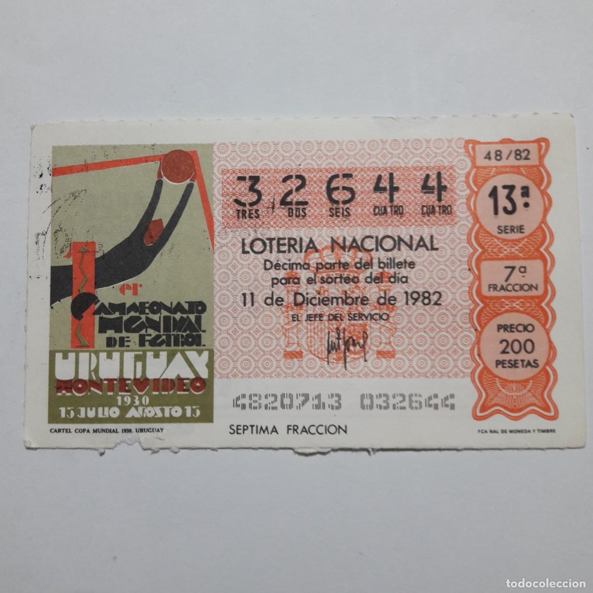 Loter&iacute;a Nacional: Loteria Nacional mundial futbol Uruguay 1982