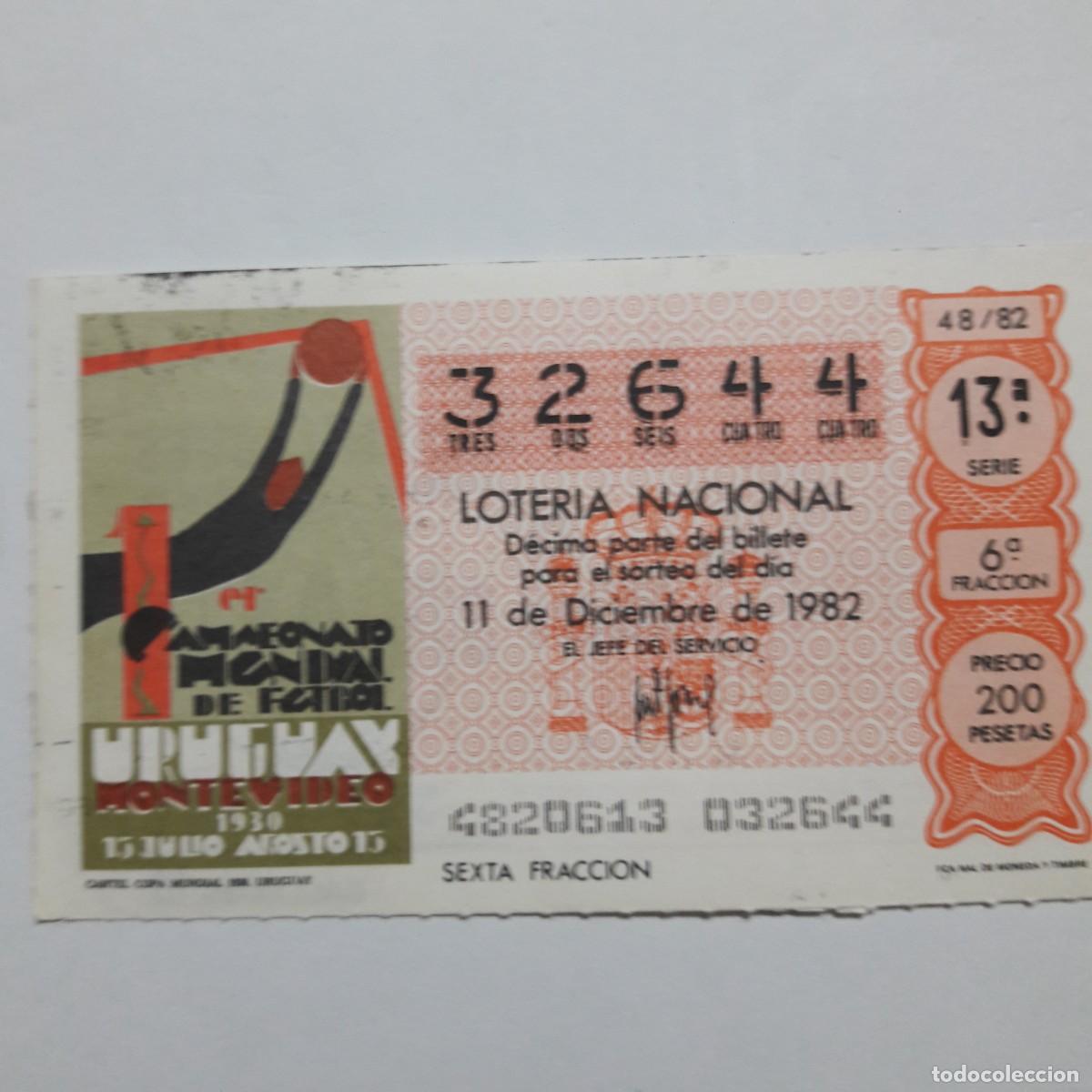 Loter&iacute;a Nacional: Loteria Nacional mundial futbol Uruguay 1982