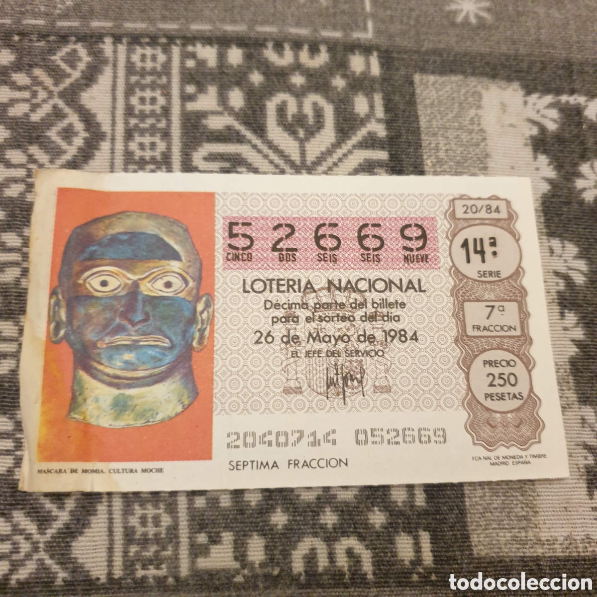 National Spanish Lottery: Billete loter&iacute;a 1984