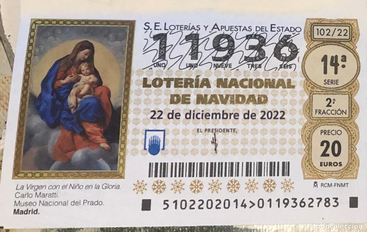 Loter&iacute;a Nacional: Loter&iacute;a de Navidad. 22 de Diciembre de 2022. N&ordm; 11936. Sello de El As de Oros, Sevilla.
