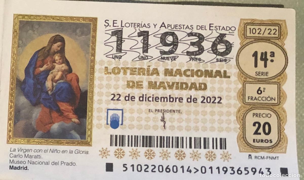 Loter&iacute;a Nacional: Loter&iacute;a de Navidad. 22 de Diciembre de 2022. N&ordm; 11936. Sello de El As de Oros, Sevilla.