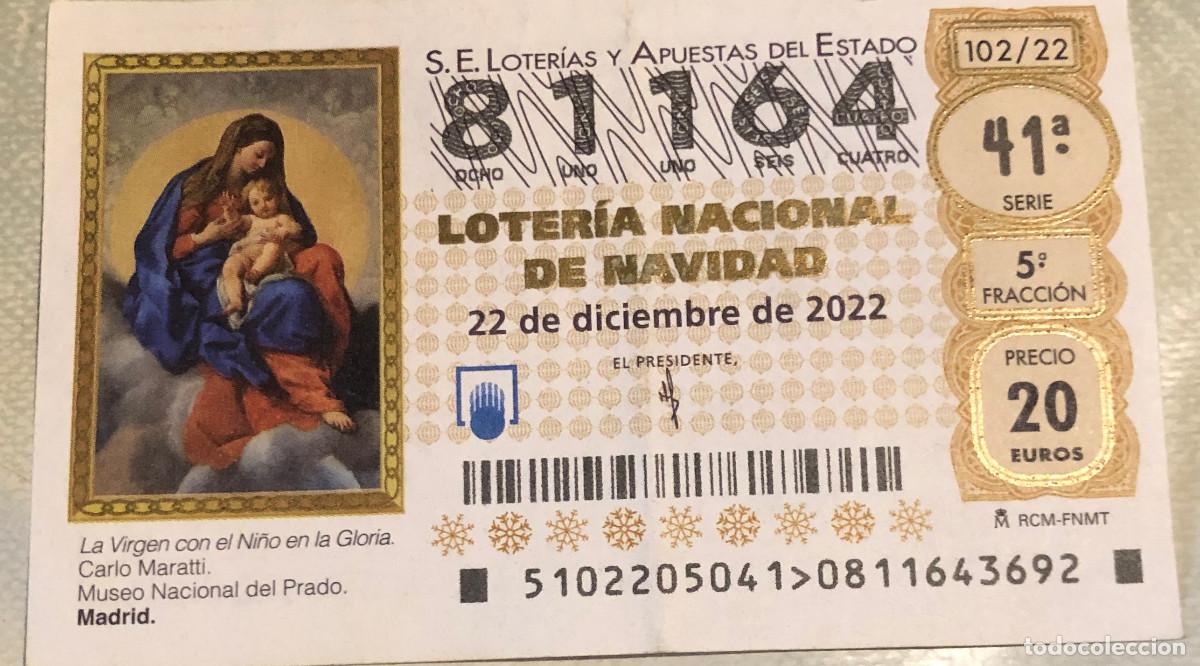 Loter&iacute;a Nacional: Loter&iacute;a de Navidad. 22 de Diciembre de 2022. N&ordm; 81164. Sello de Ntro. Padre Jes&uacute;s El Rico, M&aacute;laga.