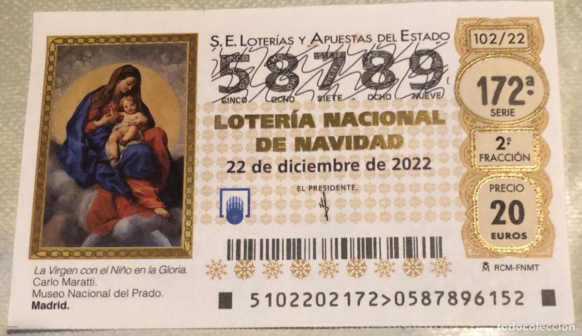 Loter&iacute;a Nacional: Loter&iacute;a de Navidad. 22 de Diciembre de 2022. N&ordm; 58789. Sello de El Tr&eacute;bol de la Suerte, Ronda.