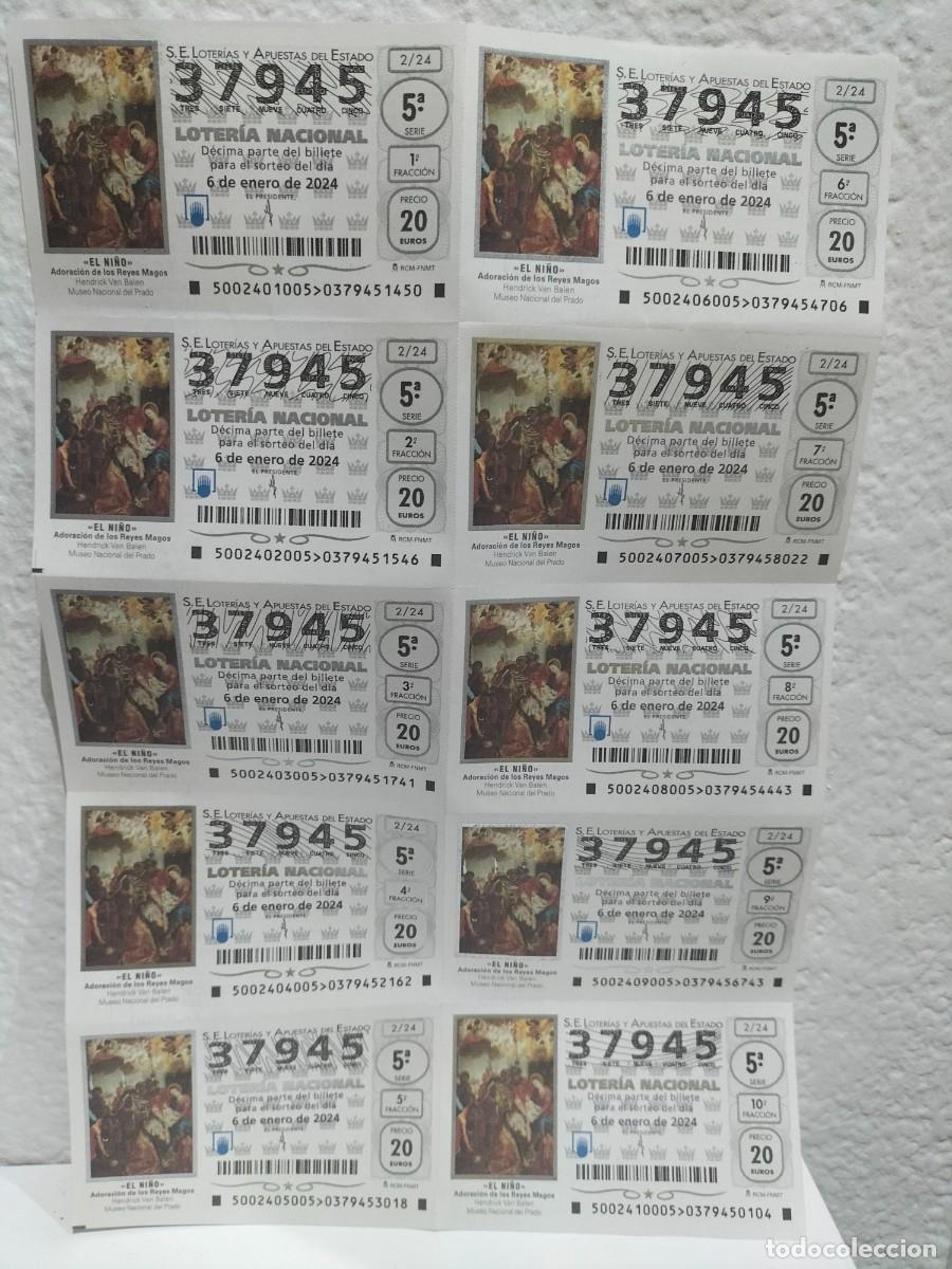Loter&iacute;a Nacional: 1 BILLETE LOTERIA NACIONAL SABADO 6 ENERO 2024 - 2/24 - EL NI&Ntilde;O - ADORACION REYES MAGOS MUSEO PRADO