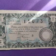 Lotería Nacional: 1941 SORTEO 4. 1 DE FEBRERO 1941. DECIMO LOTERIA NACIONAL. Nº 15073