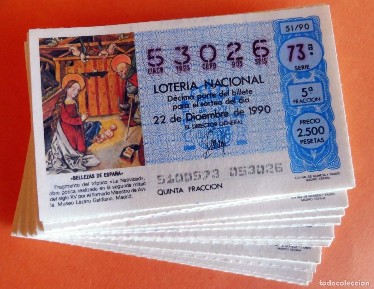 Loter&iacute;a Nacional: LOTERIA NACIONAL SABADOS - A&Ntilde;O 1990 COMPLETO - IMPECABLE - Atiendo lista de faltas.