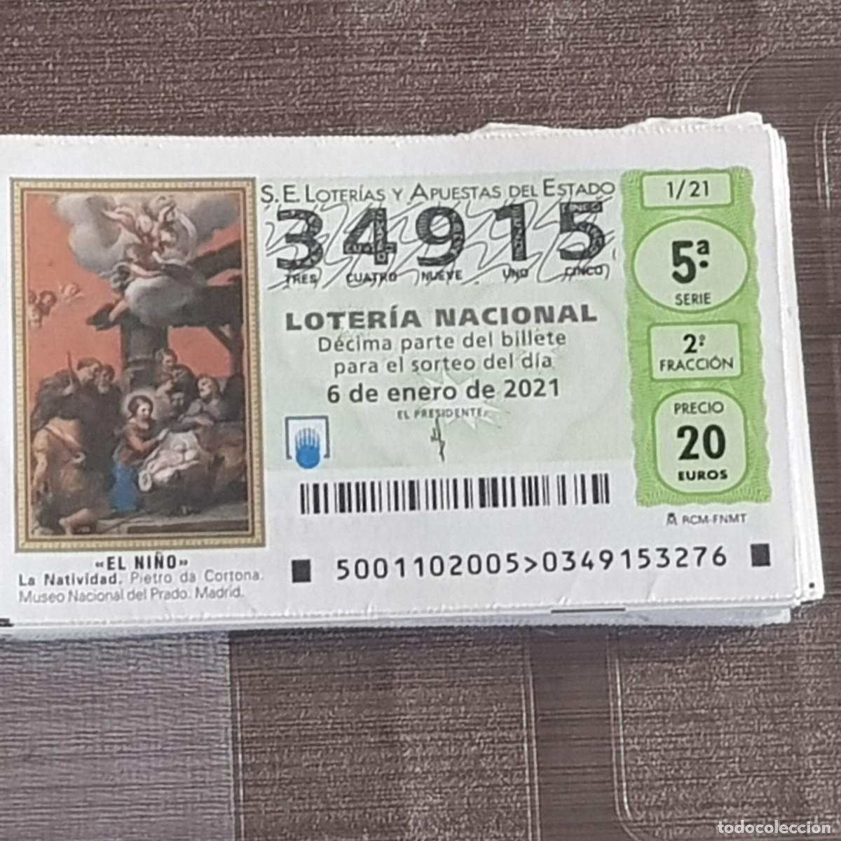 Loterie Nationale: LOTER&Iacute;A NACIONAL, A&Ntilde;O 2021 COMPLETO, SORTEO S&Aacute;BADOS, MUY BUEN ESTADO