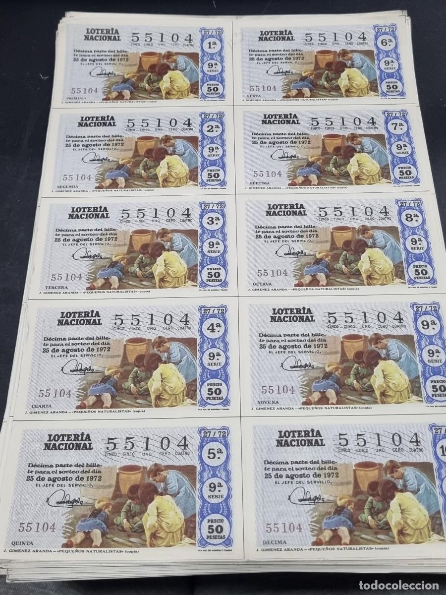 Nationale spanische Lotterie: PLIEGO LOTERIA NACIONAL 1972. SERIE 9&deg;