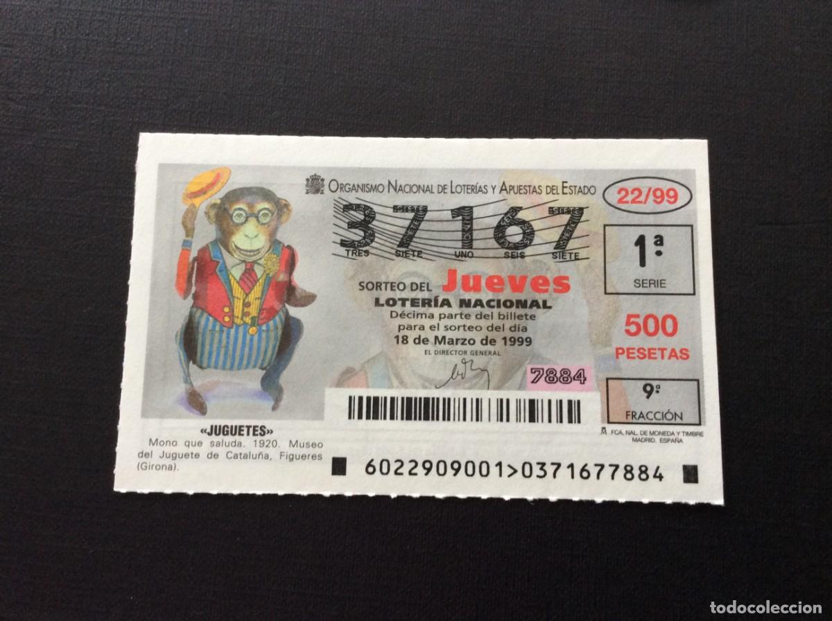 National Spanish Lottery: DECIMO LOTERIA JUEVES N&ordm; 37167 SORTEO 22-1999
