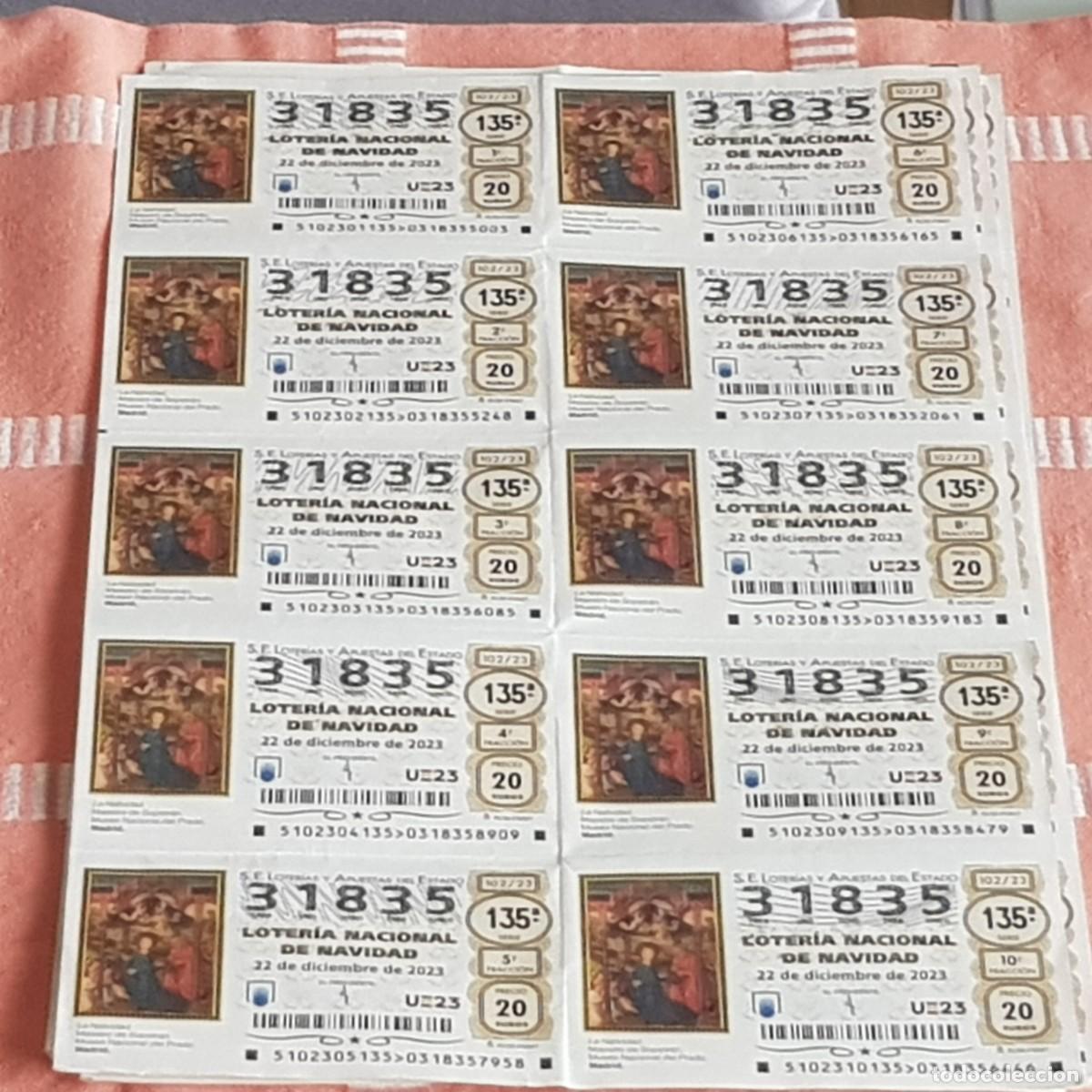 Loterie Nationale: BILLETE LOTERIA NACIONAL, SORTEO 102/23, 22 DICIEMBRE 2023, LA NATIVIDAD, N&ordm; 31835, LEER