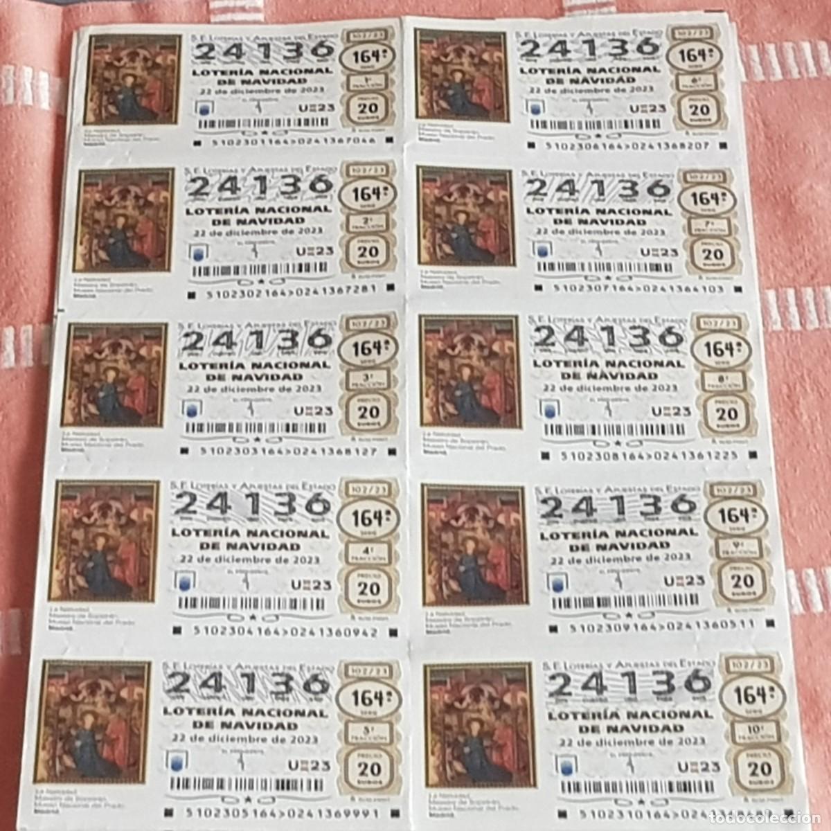 Loterie Nationale: BILLETE LOTERIA NACIONAL, SORTEO 102/23, 22 DICIEMBRE 2023, LA NATIVIDAD, N&ordm; 24136